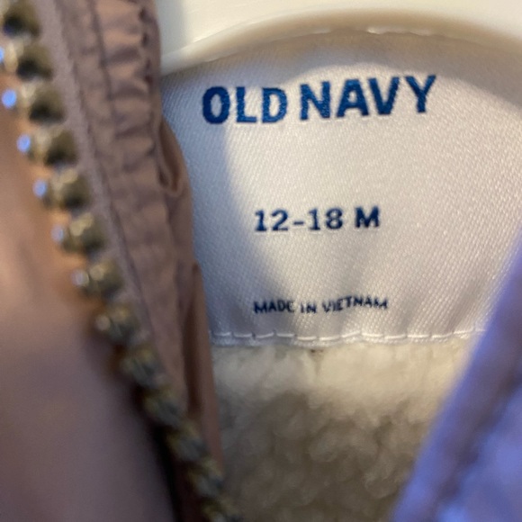 Old Navy Dusty Rose Pink Toddler 12-18 months fur trim winter coat puffer jacket - Picture 4 of 5